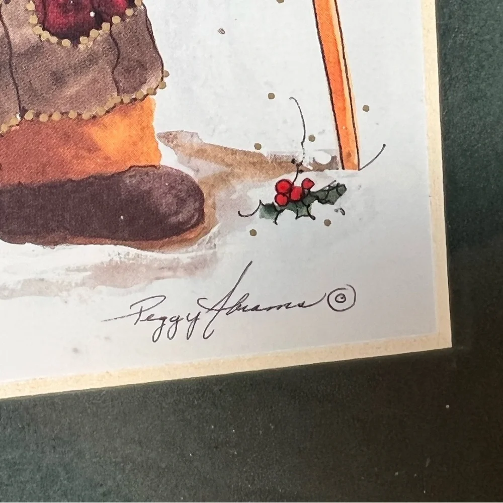 Set of 2 FRAMED Peggy Abrams Santa Claus prints. 9.5”x11.5” - Picture 9 of 10